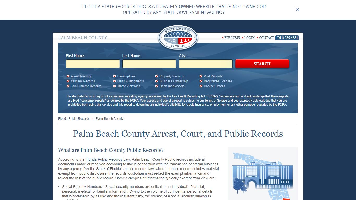 Palm Beach County Arrest, Court, and Public Records